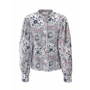 ISABEL MARANT ETOILE Paisley Floral Blouse Boho Button Front Long Sleeve Size 40